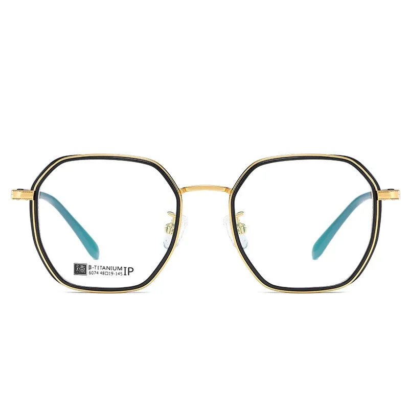 Reven Jate Unisex Full Rim Square Titanium Eyeglasses 6074