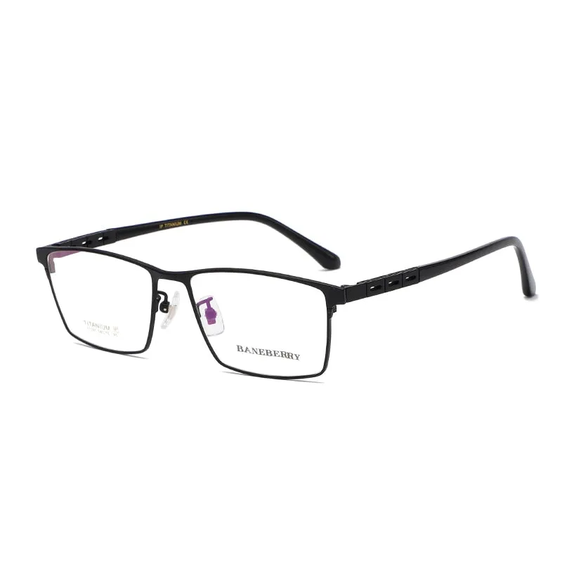 Reven Jate Unisex Full Rim Square Titanium Frame Eyeglasses 71091