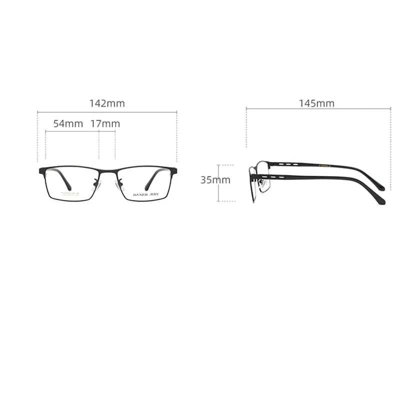 Reven Jate Unisex Full Rim Square Titanium Frame Eyeglasses 71091