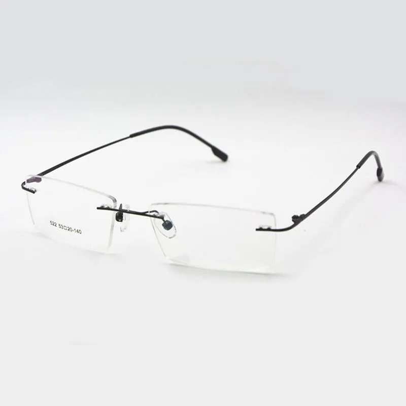 Reven Jate Unisex Rimless Square Titanium Eyeglasses R522