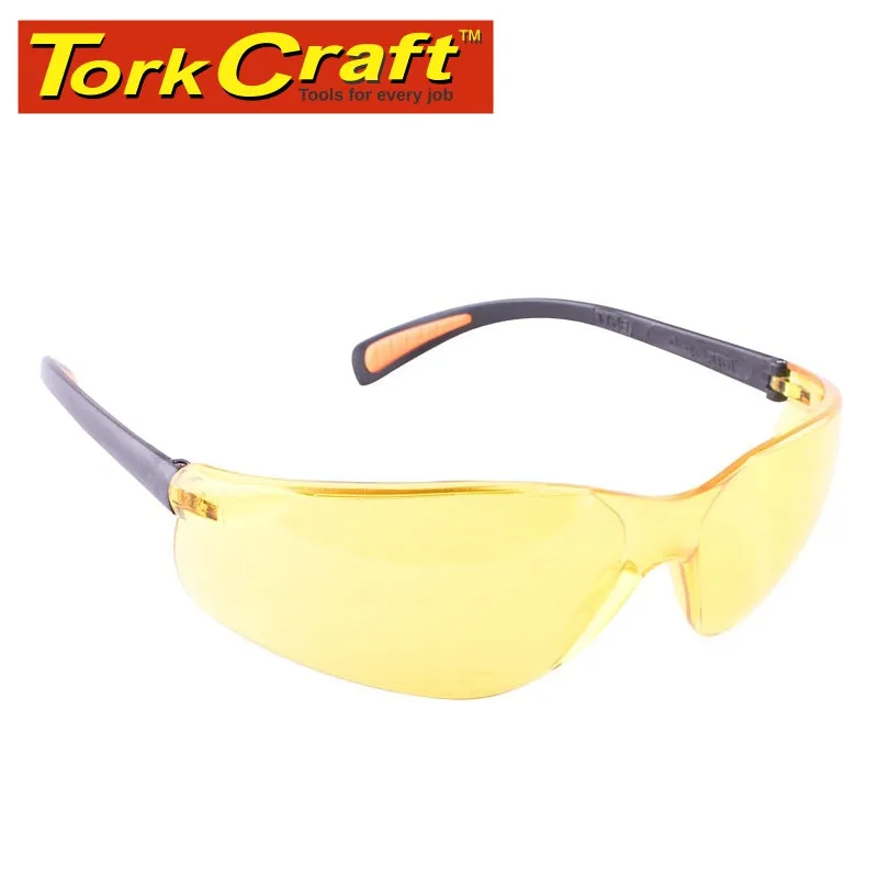 TORK CRAFT SAFETY EYEWEAR GLASSES YELLOW B5173