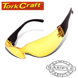 TORK CRAFT SAFETY EYEWEAR GLASSES YELLOW IN POLY BAG B5163