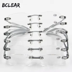 Unisex Reading Glasses Rimless Tr90 Ultra-light  1.0 To  3.5