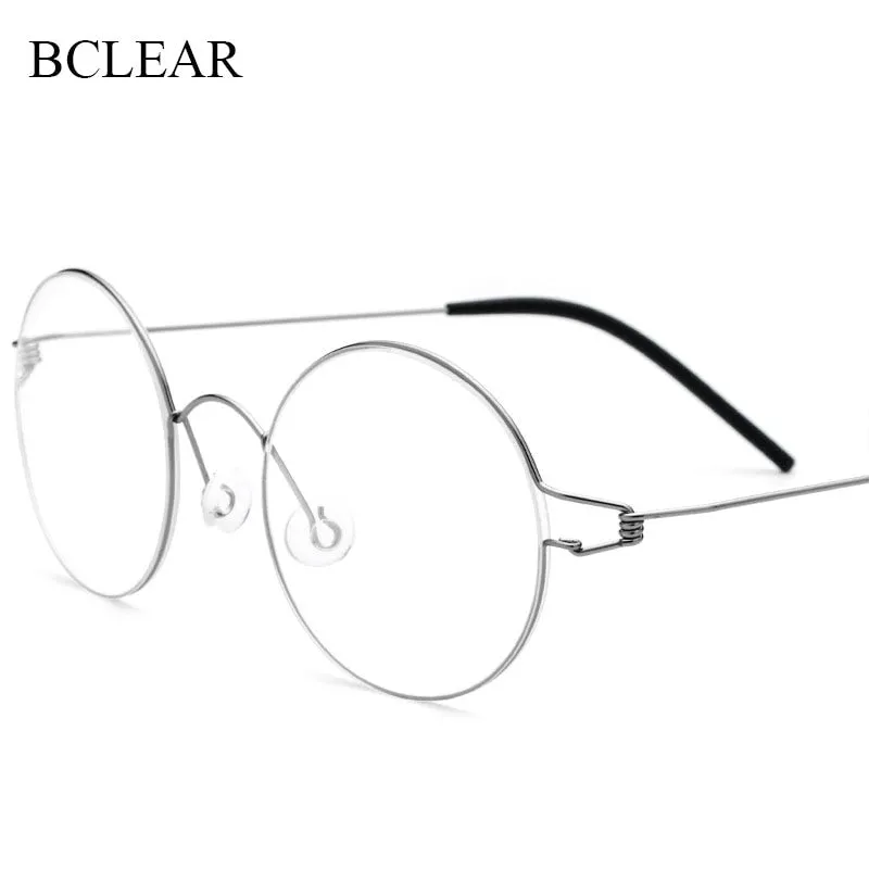 Unisex Round Full Rim Titanium Frame Eyeglasses 28607