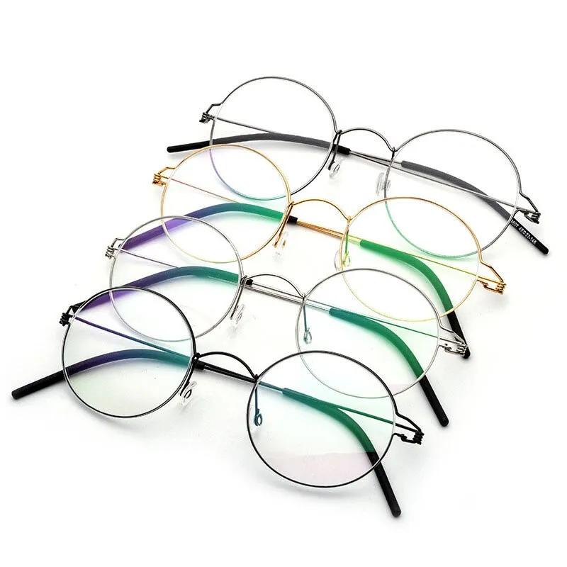 Unisex Round Full Rim Titanium Frame Eyeglasses 28607