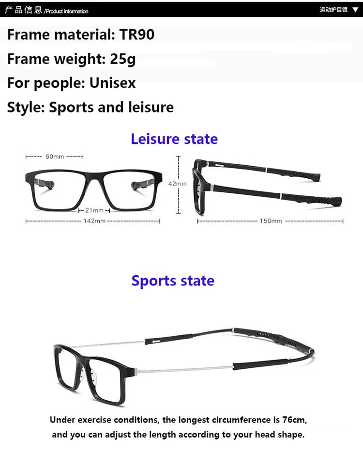 Unisex Sport Clip On Sunglasses Night Vision Titanium Eyeglasses 2212