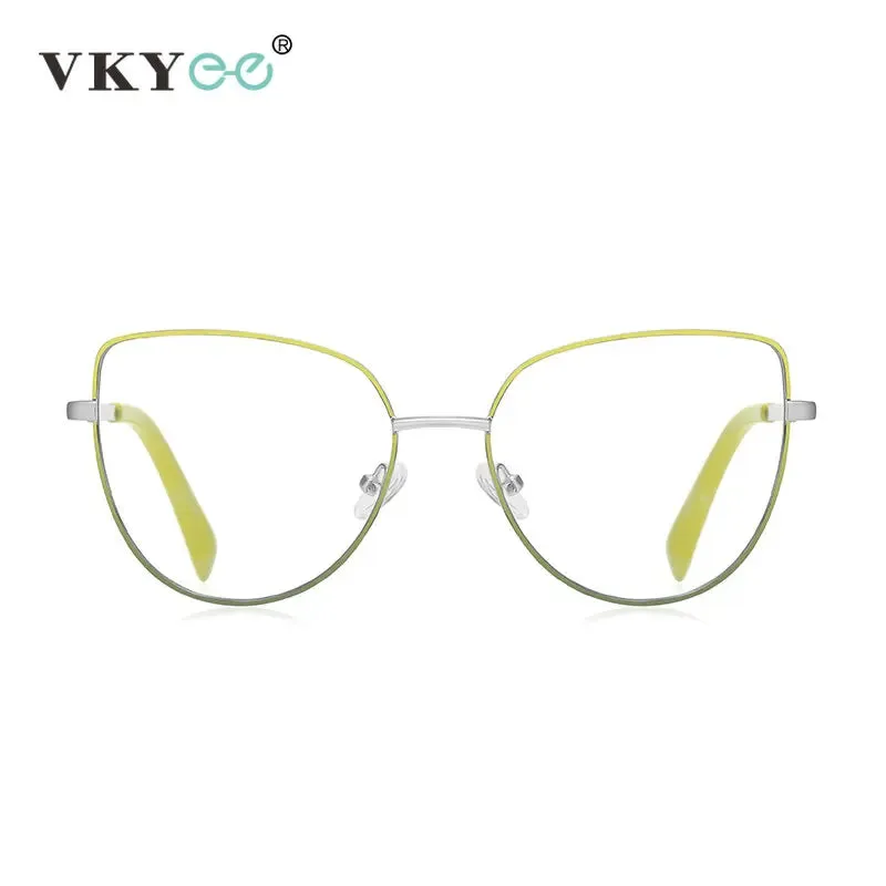 Stylish Vicky Unisex Full Rim Large Cat Eye TR90 Titanium Reading Glasses - 3081