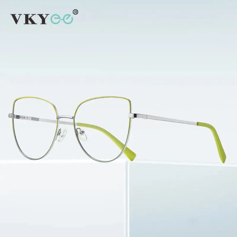 Stylish Vicky Unisex Full Rim Large Cat Eye TR90 Titanium Reading Glasses - 3081