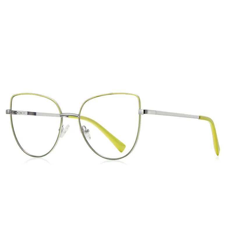 Stylish Vicky Unisex Full Rim Large Cat Eye TR90 Titanium Reading Glasses - 3081