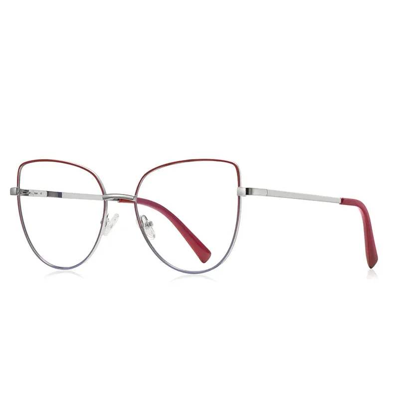 Stylish Vicky Unisex Full Rim Large Cat Eye TR90 Titanium Reading Glasses - 3081