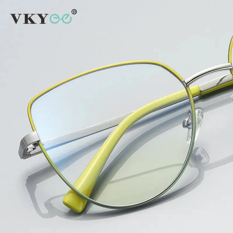 Stylish Vicky Unisex Full Rim Large Cat Eye TR90 Titanium Reading Glasses - 3081