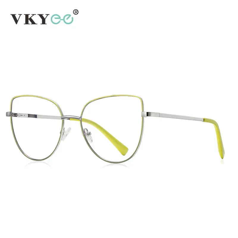 Stylish Vicky Unisex Full Rim Large Cat Eye TR90 Titanium Reading Glasses - 3081