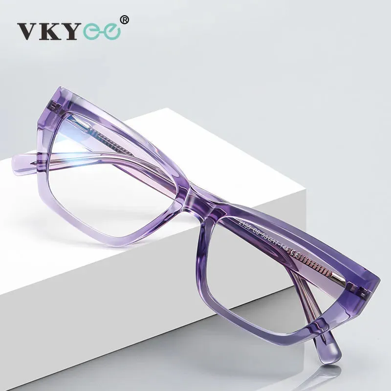 Vicky Unisex Full Rim Square Cat Eye Tr 90 Titanium Reading Glasses 2155