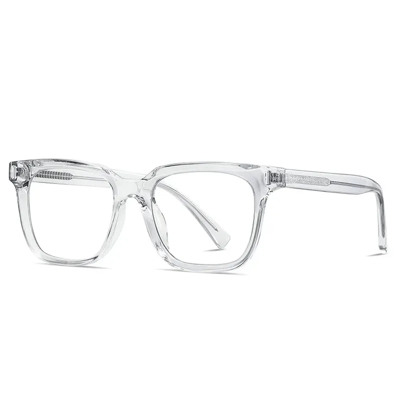 Vicky Unisex Full Rim Square Stainless Steel Acetate Reading Glasses 2091