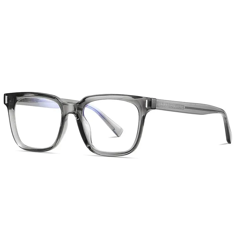 Vicky Unisex Full Rim Square Stainless Steel Acetate Reading Glasses 2091