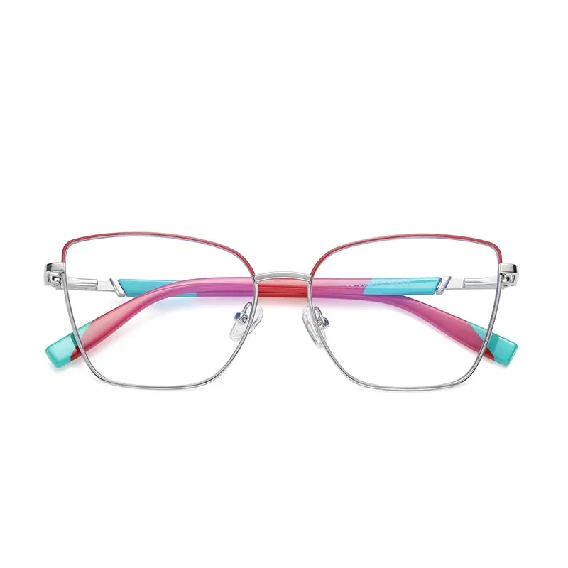 Vicky Women's Full Rim Cat Eye Alloy Eyeglasses 3016