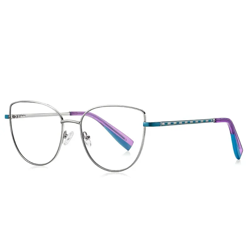 Vicky Womens Full Rim Cat Eye Round Alloy Reading Glasses 3060