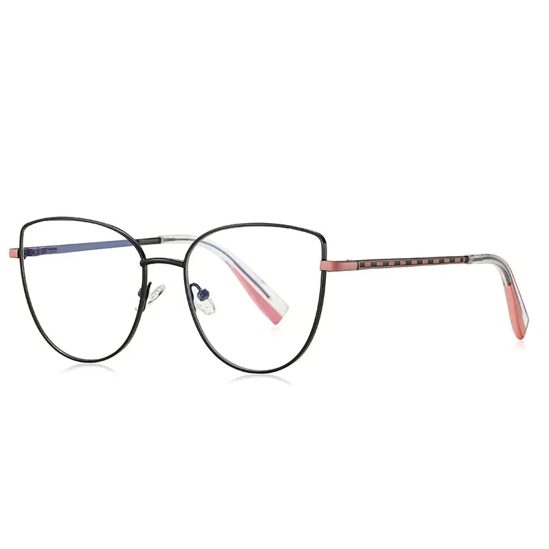 Vicky Womens Full Rim Cat Eye Round Alloy Reading Glasses 3060