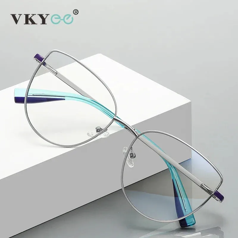 Vicky Womens Full Rim Cat Eye Round Alloy Reading Glasses 3060