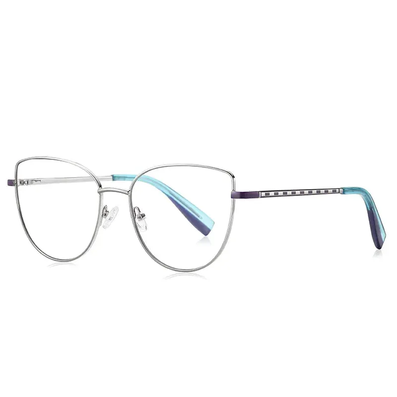 Vicky Womens Full Rim Cat Eye Round Alloy Reading Glasses 3060