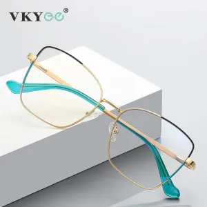 Vicky Women's Full Rim Large Square Alloy Reading Glasses 3062