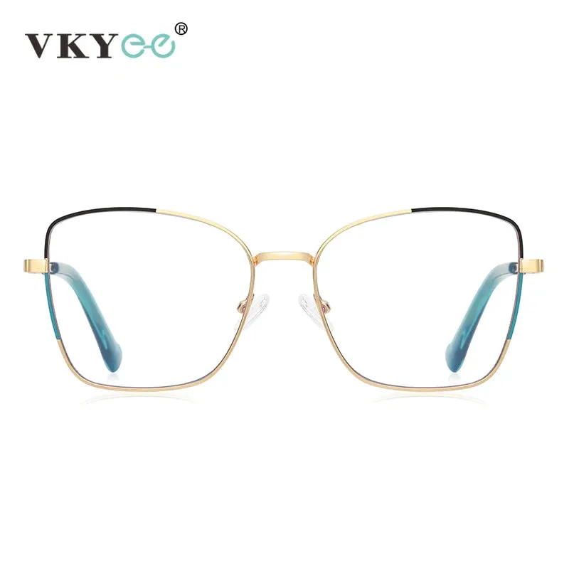 Vicky Women's Full Rim Large Square Alloy Reading Glasses 3062