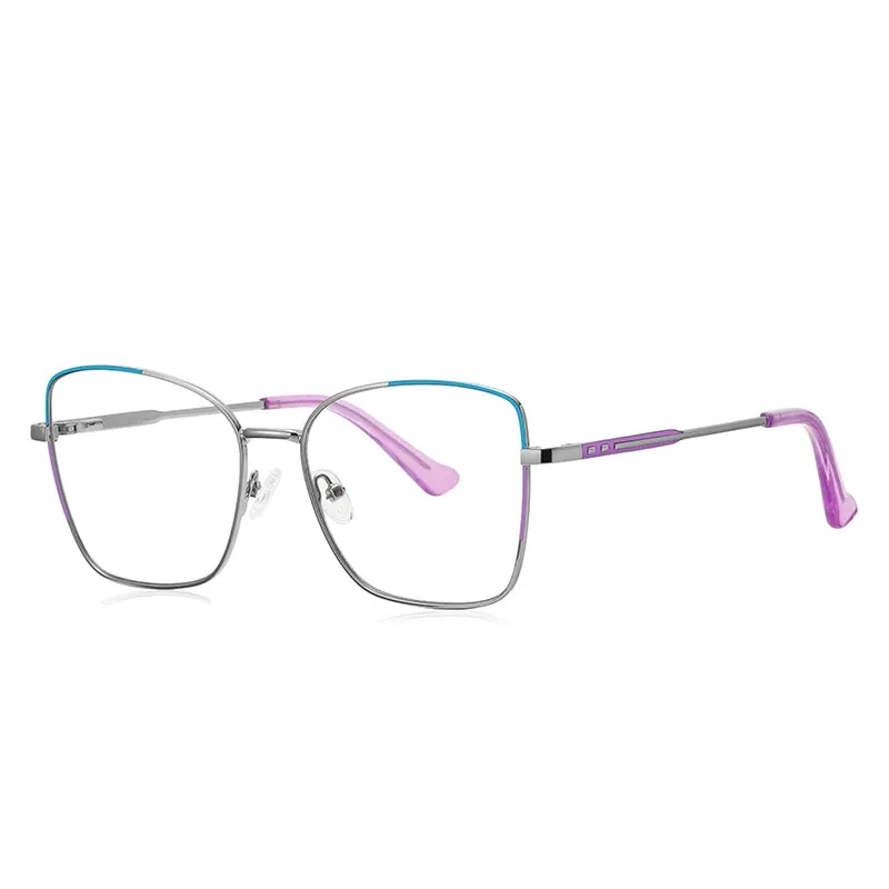 Vicky Women's Full Rim Large Square Alloy Reading Glasses 3062