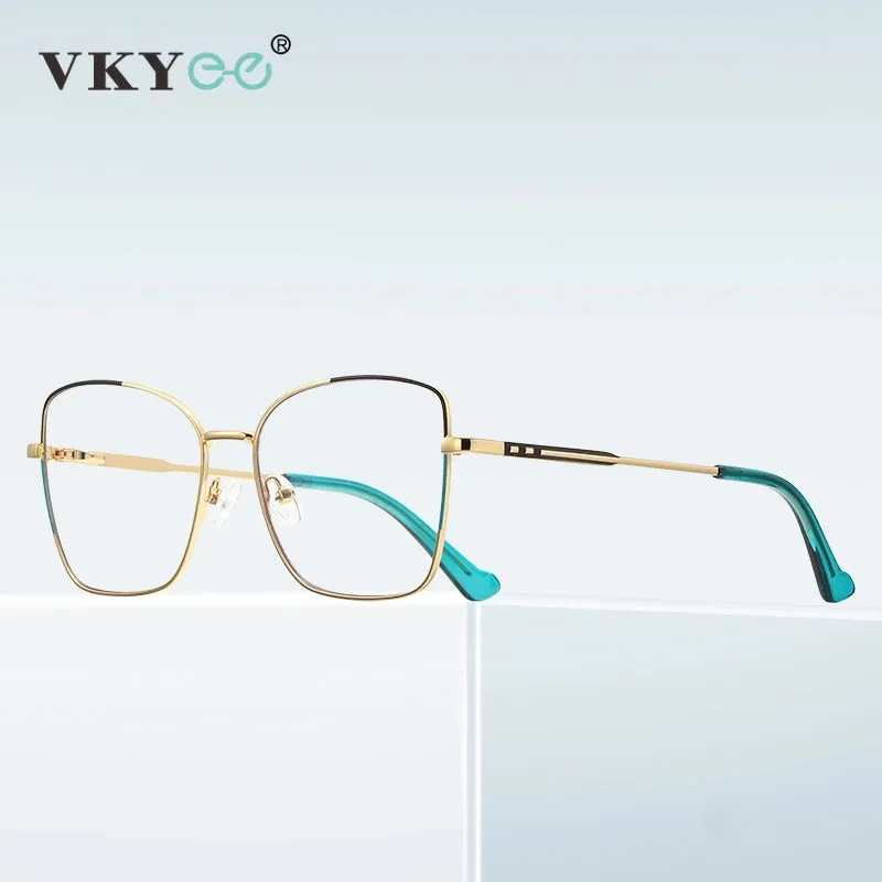 Vicky Women's Full Rim Large Square Alloy Reading Glasses 3062