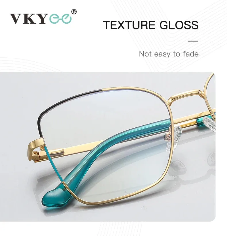 Vicky Women's Full Rim Large Square Alloy Reading Glasses 3062