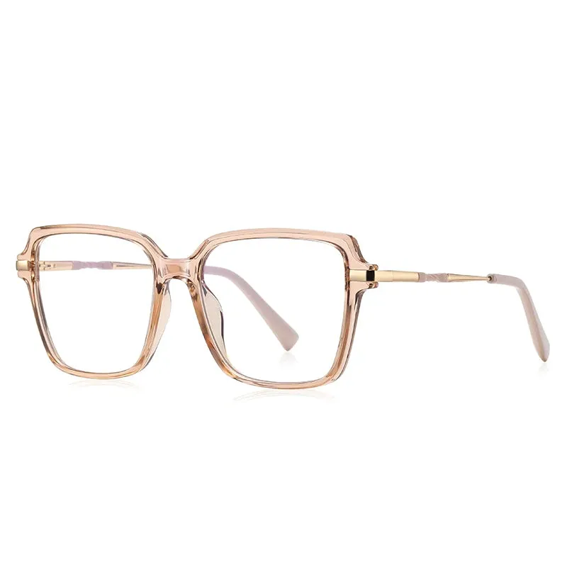 Vicky Women's Full Rim Large Square Tr 90 Alloy Reading Glasses 2212