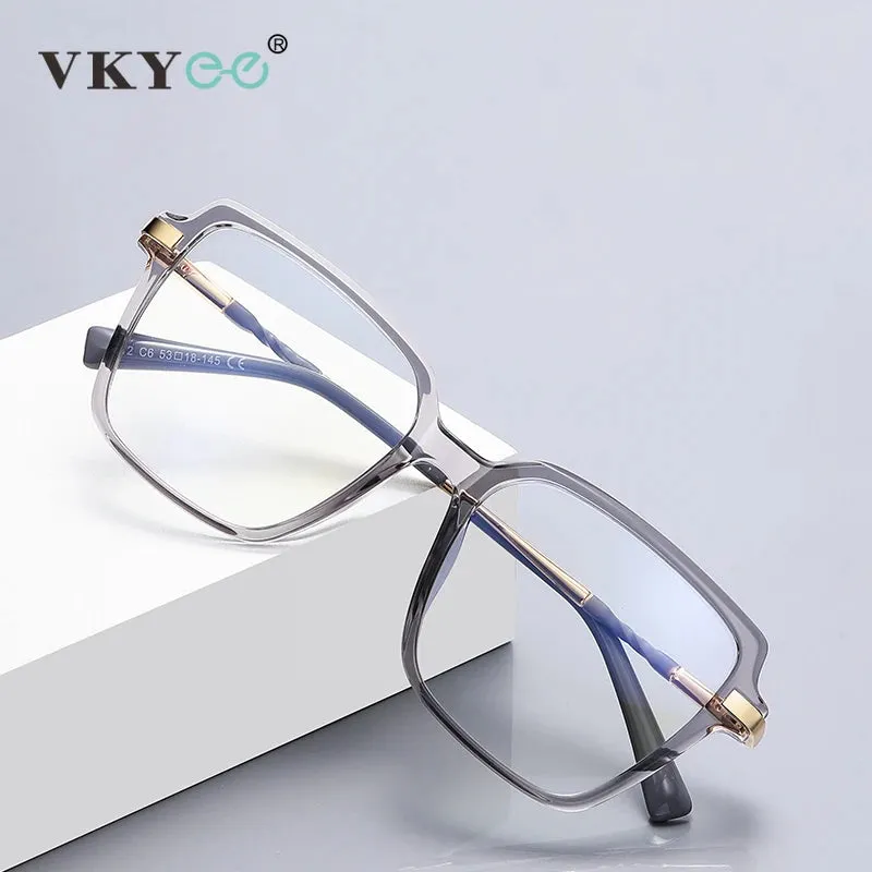 Vicky Women's Full Rim Large Square Tr 90 Alloy Reading Glasses 2212