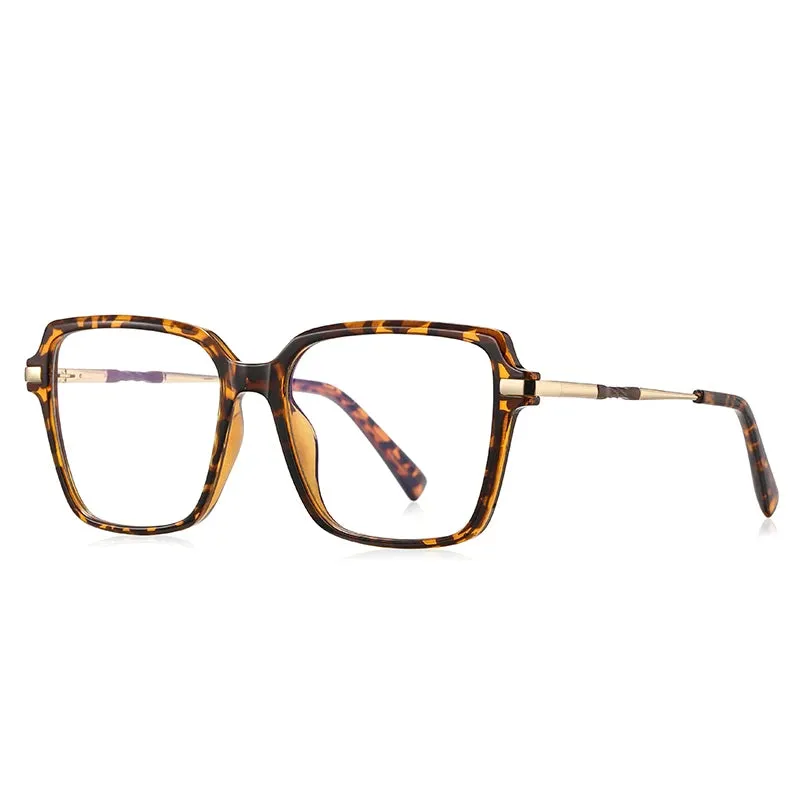 Vicky Women's Full Rim Large Square Tr 90 Alloy Reading Glasses 2212