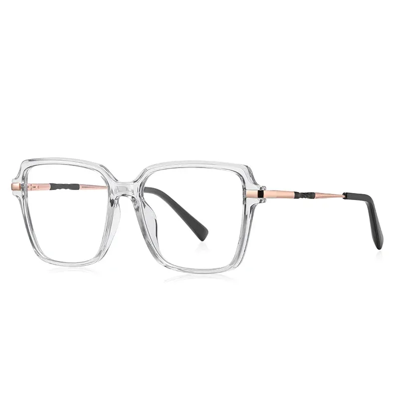 Vicky Women's Full Rim Large Square Tr 90 Alloy Reading Glasses 2212