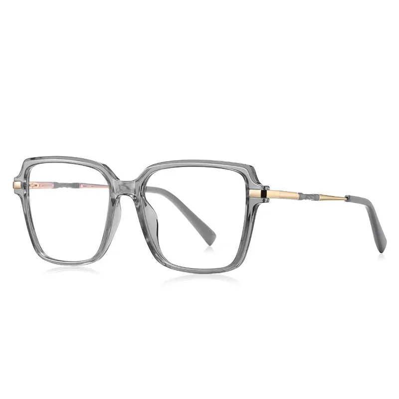 Vicky Women's Full Rim Large Square Tr 90 Alloy Reading Glasses 2212