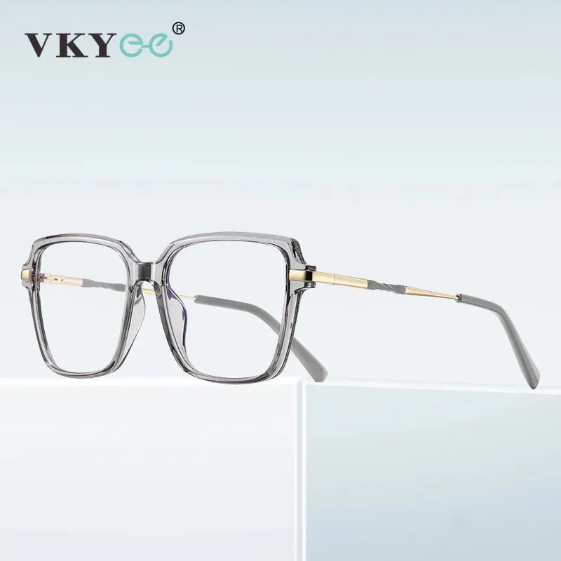 Vicky Women's Full Rim Large Square Tr 90 Alloy Reading Glasses 2212