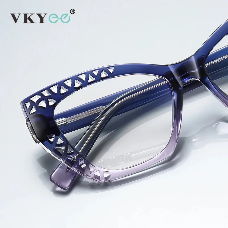 Vicky Women's Full Rim Square Cat Eye Tr 90 Alloy Reading Glasses 2182