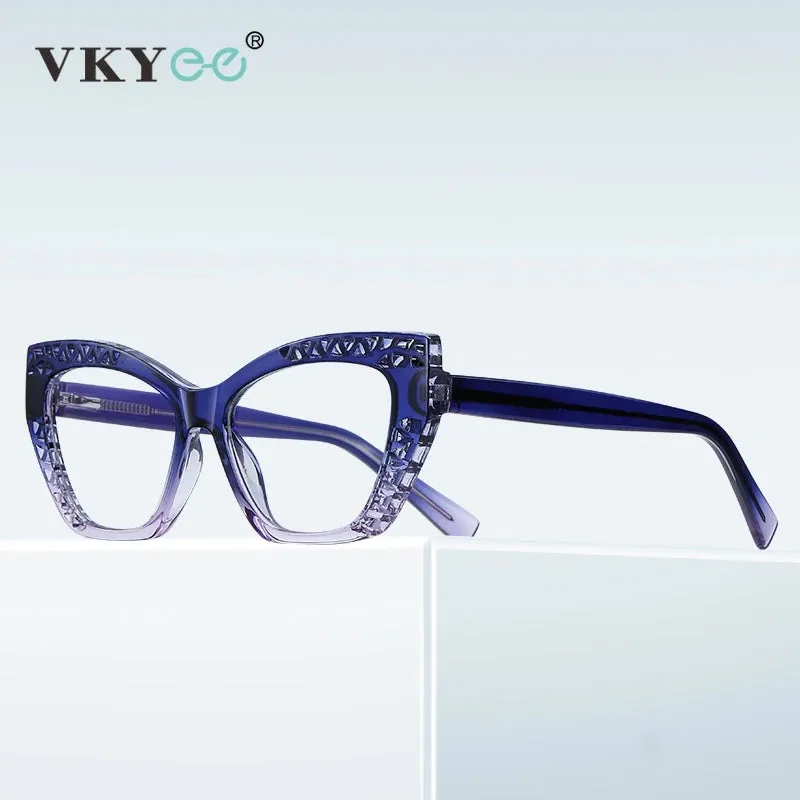 Vicky Women's Full Rim Square Cat Eye Tr 90 Alloy Reading Glasses 2182