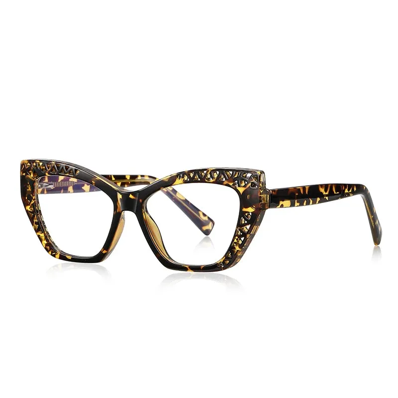 Vicky Women's Full Rim Square Cat Eye Tr 90 Alloy Reading Glasses 2182