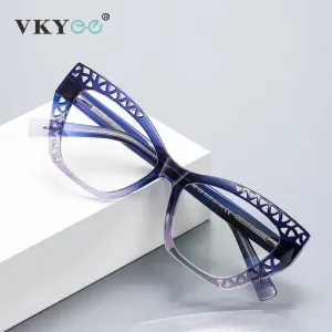 Vicky Women's Full Rim Square Cat Eye Tr 90 Alloy Reading Glasses 2182