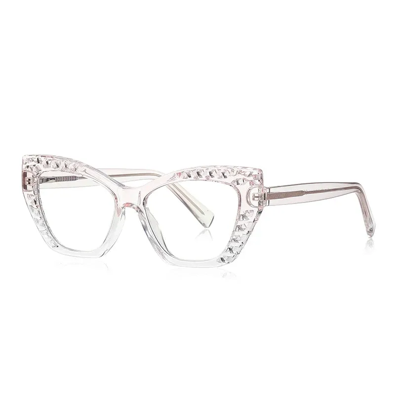 Vicky Women's Full Rim Square Cat Eye Tr 90 Alloy Reading Glasses 2182