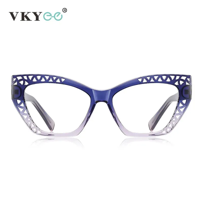 Vicky Women's Full Rim Square Cat Eye Tr 90 Alloy Reading Glasses 2182