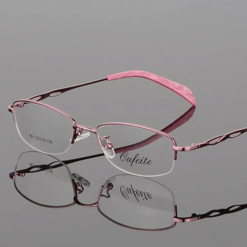 Women's Alloy Semi Rim Frame Oval Eyeglasses 601