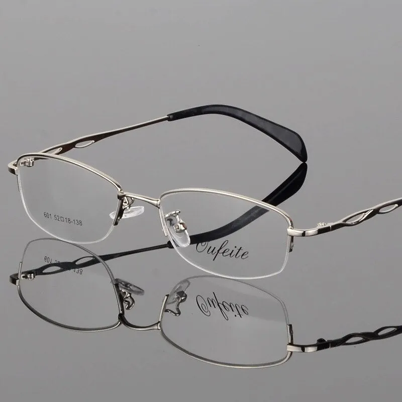 Women's Alloy Semi Rim Frame Oval Eyeglasses 601