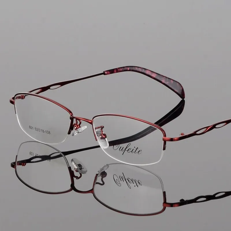 Women's Alloy Semi Rim Frame Oval Eyeglasses 601