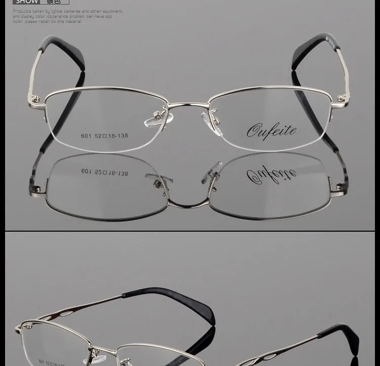 Women's Alloy Semi Rim Frame Oval Eyeglasses 601