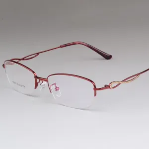 Women's Half Rim Alloy Frame Eyeglasses F6051