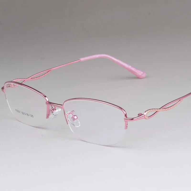 Women's Half Rim Alloy Frame Eyeglasses F6051