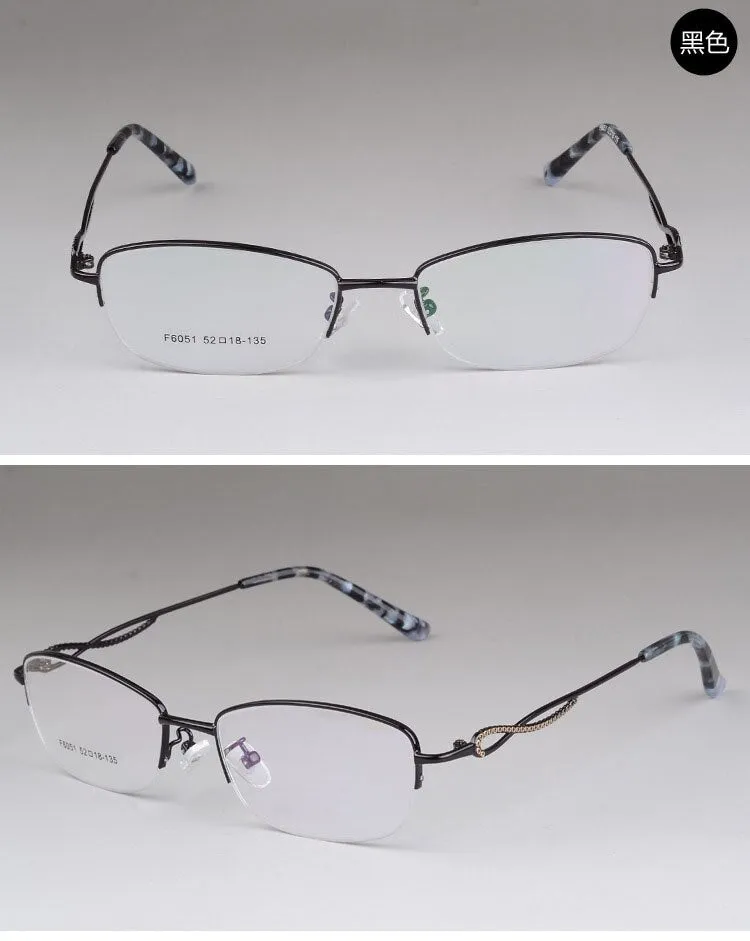 Women's Half Rim Alloy Frame Eyeglasses F6051