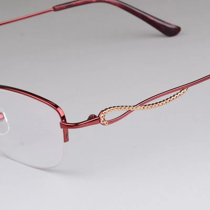 Women's Half Rim Alloy Frame Eyeglasses F6051