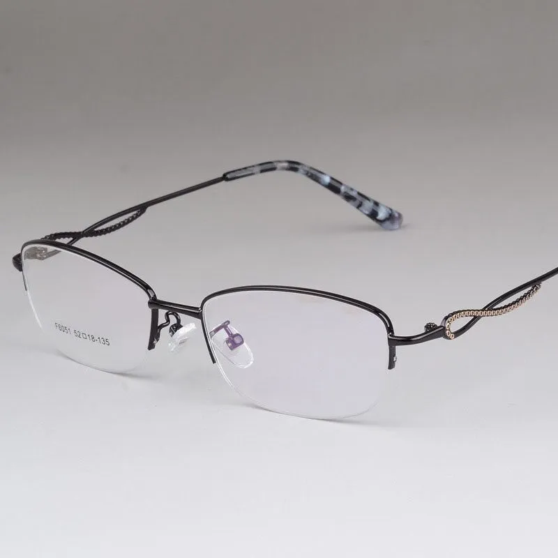 Women's Half Rim Alloy Frame Eyeglasses F6051